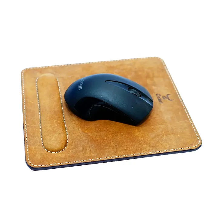 Swift Mustard Leather Mouse Pad