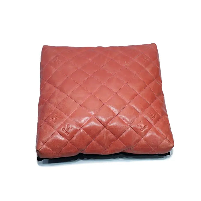 Quilt Red Leather Cushion
