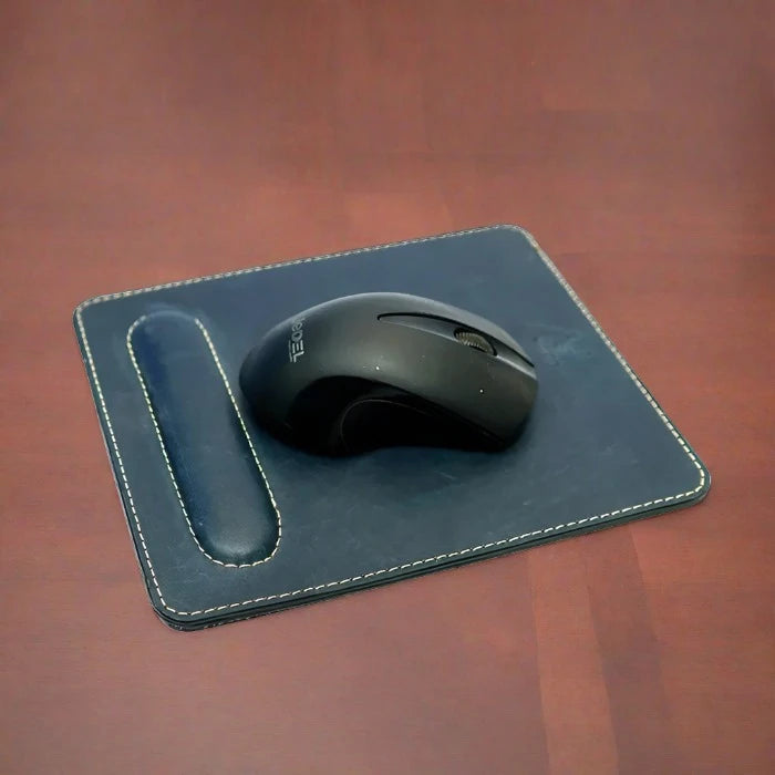 Swift Blue Leather Mouse Pad