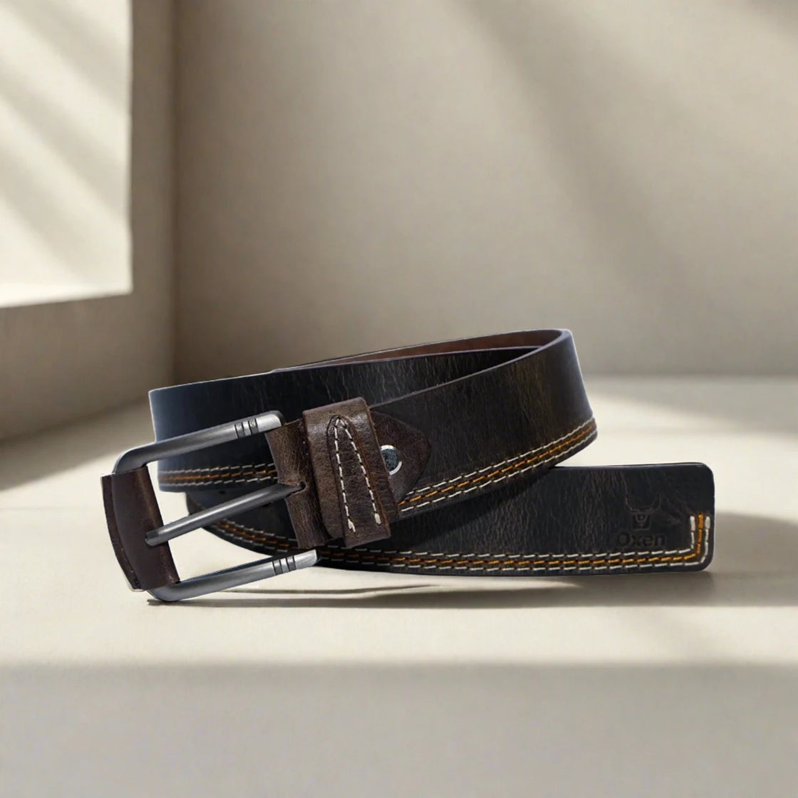 Clasp Dark Brown Leather Belt