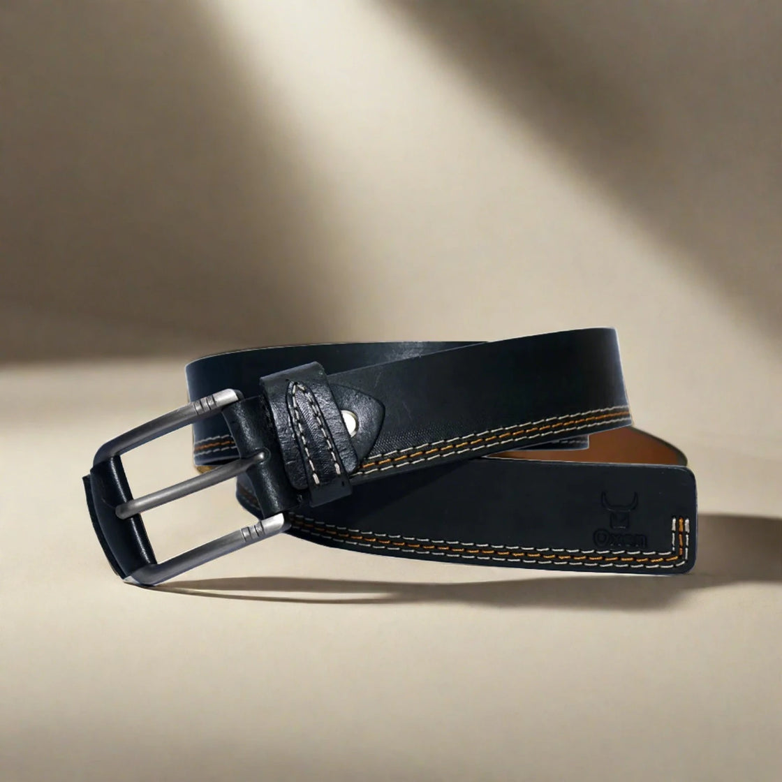 Clasp Black Leather Belt