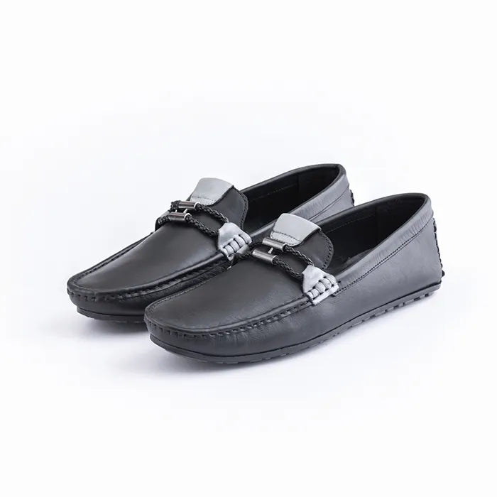 Aegis Black White Leather Shoes