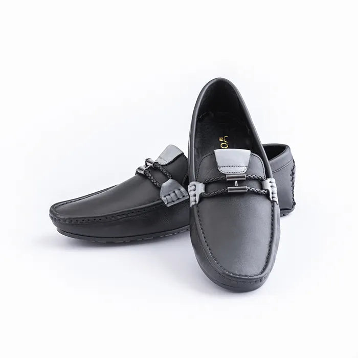 Aegis Black White Leather Shoes