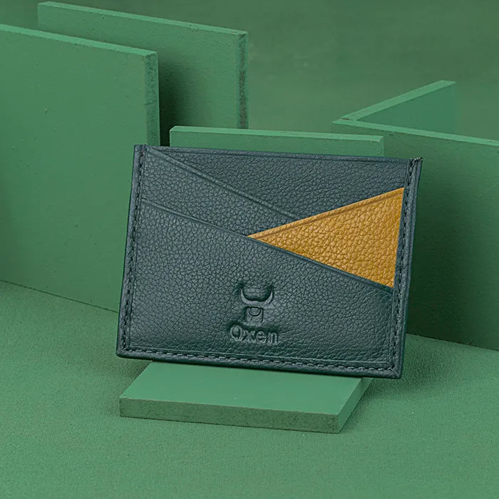 Astral Green Brown Leather Card Holder