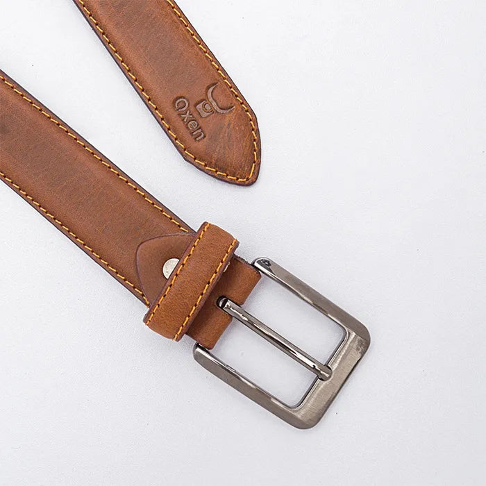 Cortez Mustard Leather Belt – Oxen Hide store