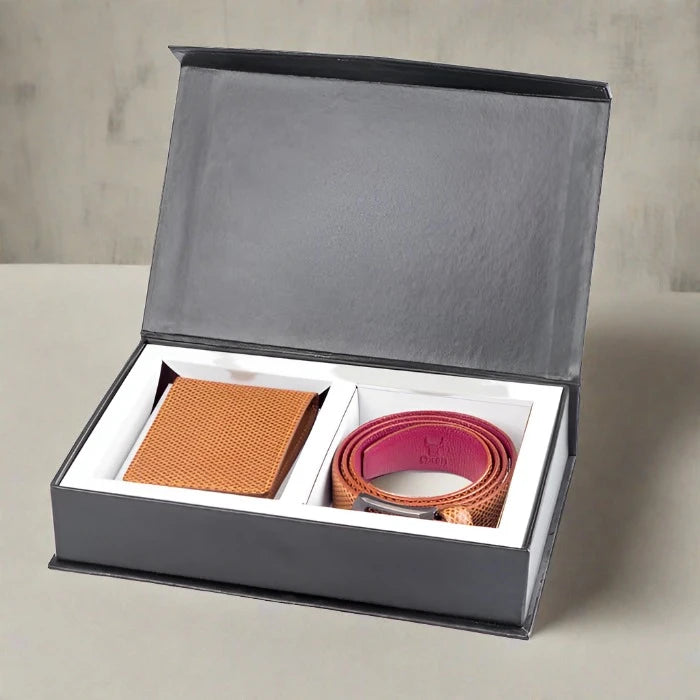 Gift Set With Leather Belt & Wallet