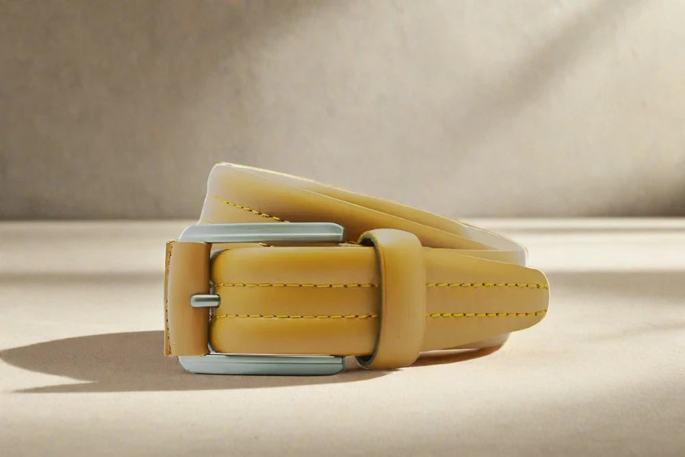 Equinox Mustard Leather Belt