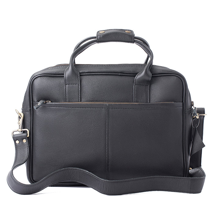 Tannery Black Leather Laptop Bag
