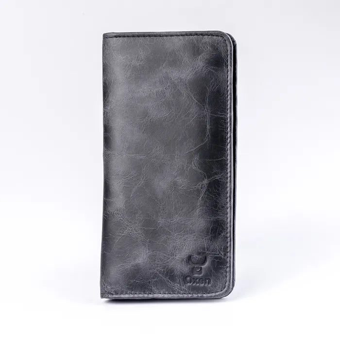 Covello Black Long Leather Wallet