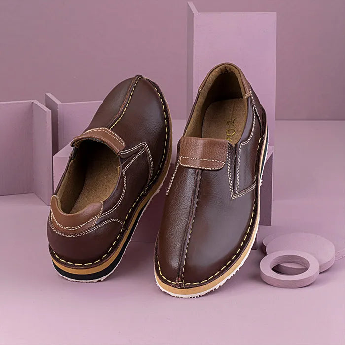 Exude Brown Leather Shoes