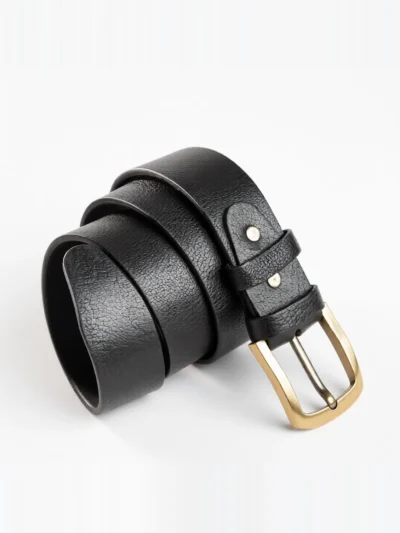 BASTION black leather belt by Oxen Hide