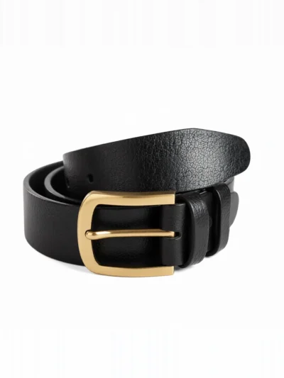 BASTION black leather belt by Oxen Hide