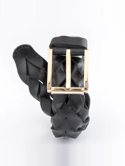 BELMAR black leather belt by Oxen Hide