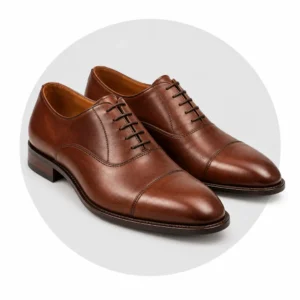 Pair of brown leather oxford shoes
