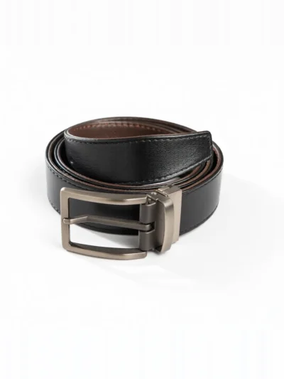 FORME Double Side black with brown leather belt by Oxen Hide